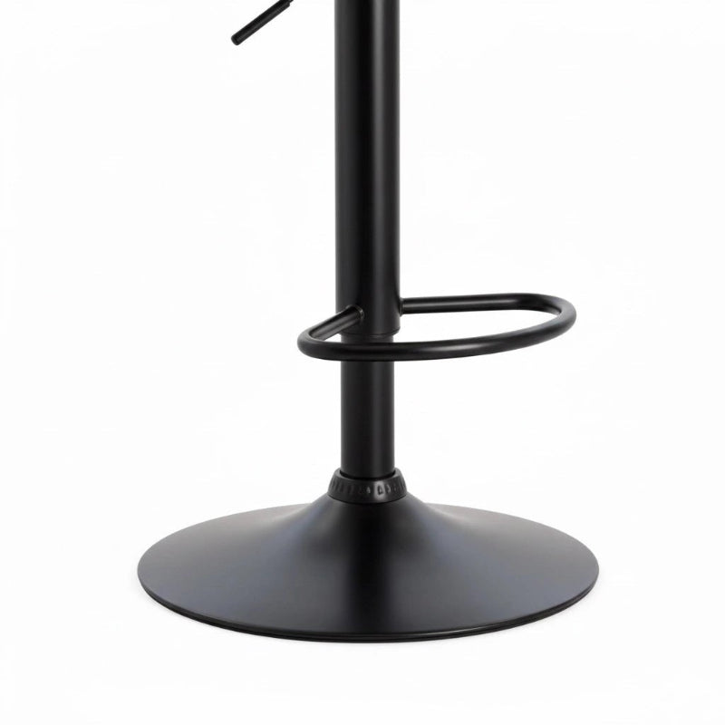Set of 2 Orion Bar Stools – Modern Counter Height Stools with Smooth Black Metal Base - Furnitura