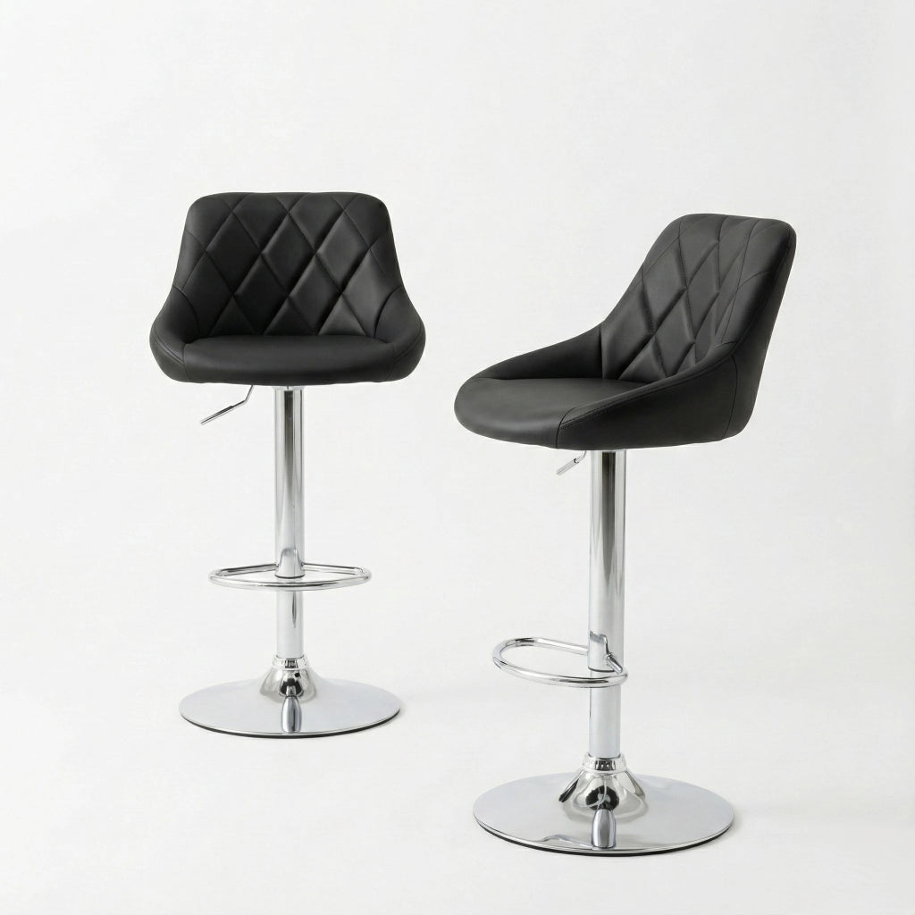 Furnitura Nova gas lift bar stool with chrome base for modern kitchen islands