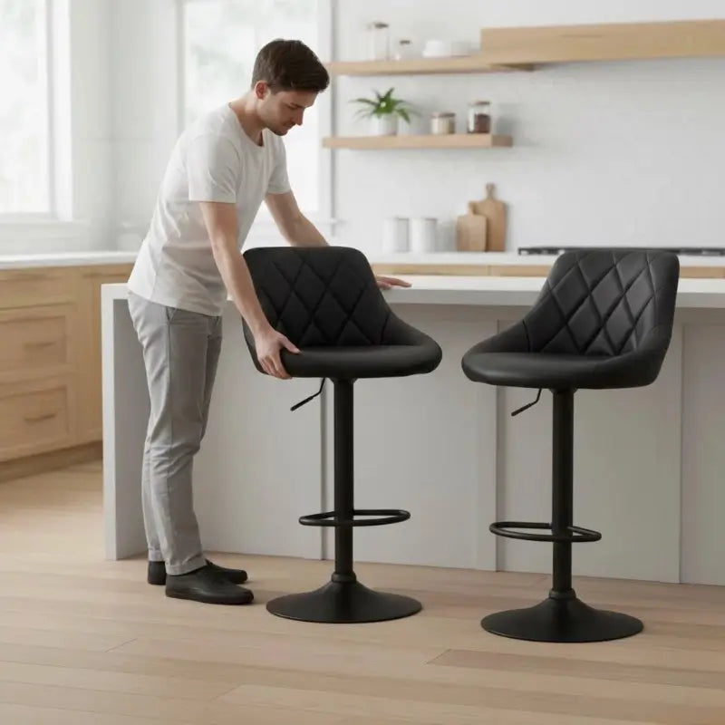 Nova Bar Stools - Matte Black Base (Set of 2)