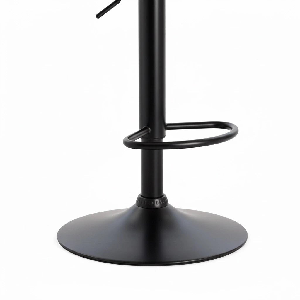 Set of 2 Orion Bar Stools – Modern Counter Height Stools with Smooth Black Metal Base - Furnitura