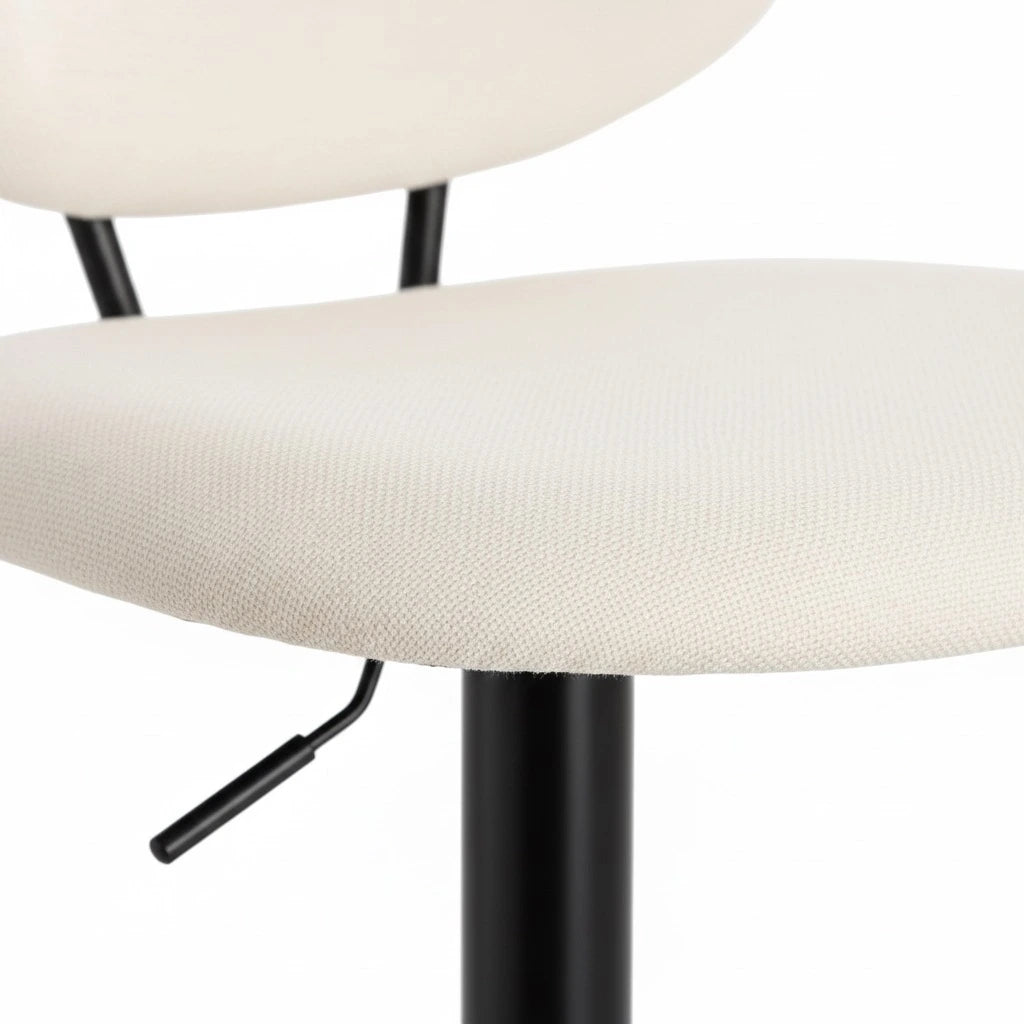 Set of 2 Orion Bar Stools – Modern Counter Height Stools with Smooth Black Metal Base - Furnitura